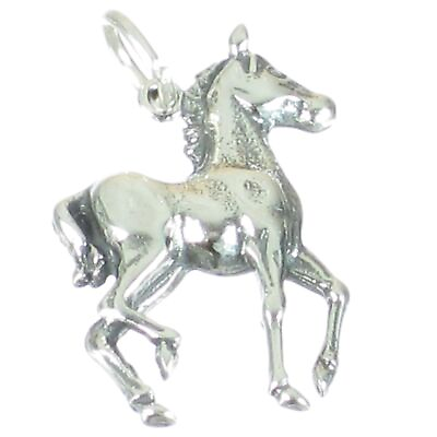 #ad Horse 2D sterling silver charm charm pendant .925 x 1 Horses charms GBP 9.25