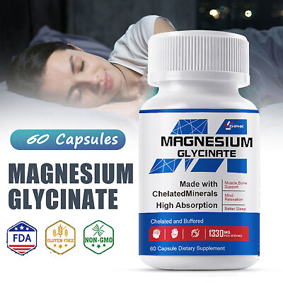 #ad Magnesium Glycinate 1330mg Sleep Mind Anxiety Relief Muscle Bone Health Support $15.99