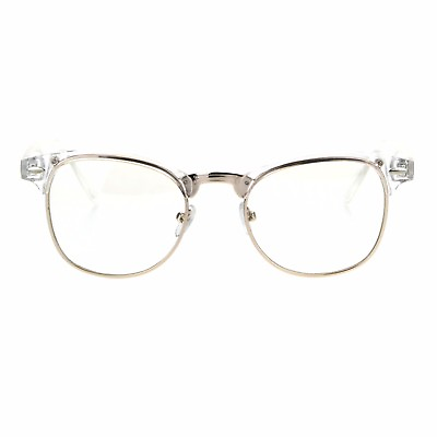 #ad Clear Lens Clear Gold Frame Glasses Designer Style Eyeglasses Unisex $11.95