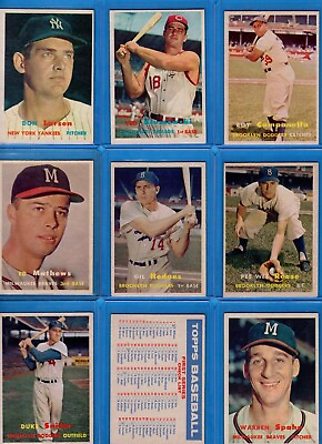 #ad 1957 Topps HIGH GRADE SINGLES #1 200 EXMT NM Pick From List $75.50