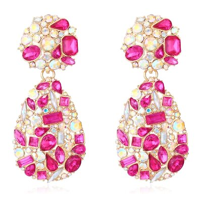 #ad Crystals Rhinestone Teardrop Chandelier Earrings for Women Dangle COLLECTION $23.99