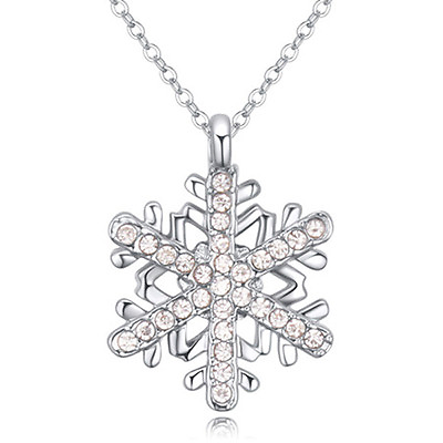 #ad Frozen Elsa Element Crystal Snowflake Pendant Necklace Xmas $10.50