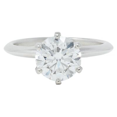 #ad Tiffany amp; Co. 2.67 CTW Round Brilliant Diamond Platinum Vintage Engagement Ring $62500.00