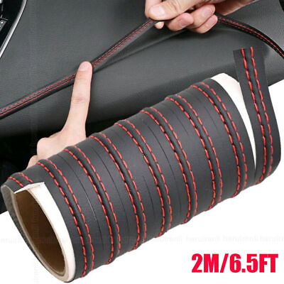 #ad 2M Red PU Leather Decorative Line Strip For Car Door Dashboard Strip Accessories C $6.36