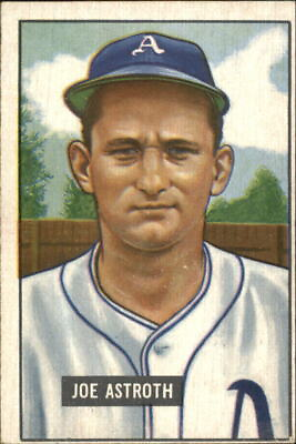 #ad 1951 Bowman Philadelphia Athletics Baseball Card #298 Joe Astroth RC EX $25.00