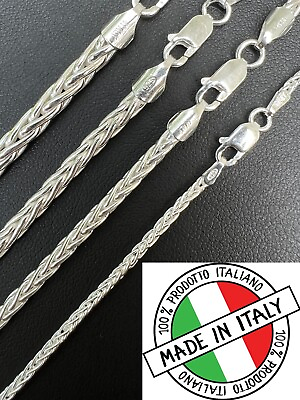 #ad Real Solid 925 Sterling Silver Spiga Rope Wheat Chain Necklace 2 5mm 16 30quot; $41.95