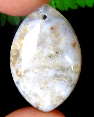 #ad 45x29x7mm Natural Pink Cherry Blossom Agate Marquise Pendant Bead BV62169 $8.99