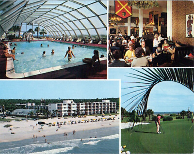 #ad 1970s The Caravelle Santa Maria Room Resort Ocean Front Myrtle Beach Postcard SC $8.50