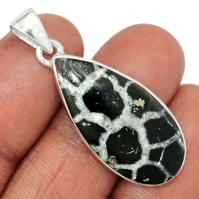 #ad Natural Lightning Stone Septarian 925 Sterling Silver Pendant Jewelry CP33346 $16.99