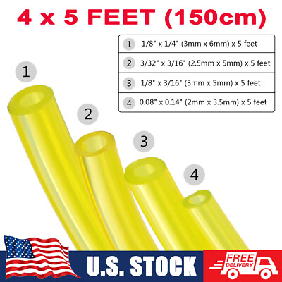 #ad 4 X Polyurethane Petrol Fuel Gas Line Pipe Hose Tube For Trimmer Chainsaw Blower $7.49
