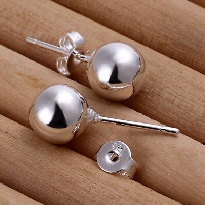 #ad Simple 925 Silver Earrings for Women Pearl Wedding Engagement Jewelry Gift C $2.73