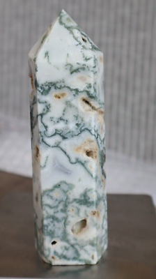 #ad TREE AGATE TOWER 4.86 INCHES TALL 232.7 GRAMS $25.00