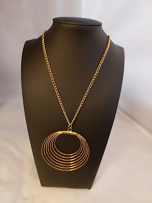 #ad Copper Color Necklace A Pendant of Circles $12.00