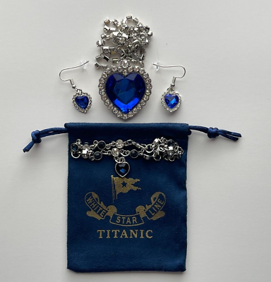 #ad Titanic Necklace Set Titanic Necklace Earrings Bracelet amp; Pouch Jewelry $24.99