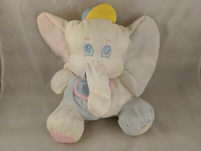 #ad White Elephant Rattle Plush Nylon 12 Inch Stuffed Animal Toy $79.95