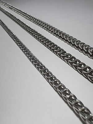#ad 10K White Gold Hollow Franco Box Link Chain Necklace 20quot; 42quot; 4 8mm $3650.00