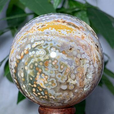 #ad 443g Rare Natural Ocean Jasper Sphere Quartz Crystal Ball Reiki Stone $379.00