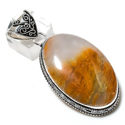 #ad Plume Agate Gemstone Handmade 925 Sterling Silver Jewelry Pendant 2.52quot; Gifts C2 $10.99