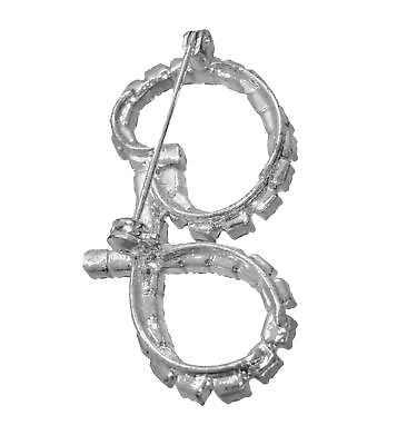 #ad Initial quot;Gquot; Pin Brooch Pave Rhinestones Silver Tone 1 1 2quot; $9.59