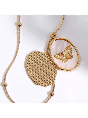 #ad Exquisite Rhinestone Inlaid Vintage Butterfly Design Locket Pendant Necklace $5.32