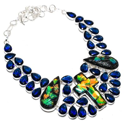 #ad Ammolite Topaz Gemstone 925 Sterling Silver Jewelry Gift Necklace 18quot; Gifts O34 $22.99