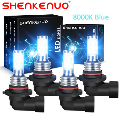 #ad 8000K Blue 9005 9006 Front LED Headlights 4x Bulbs High Low Beam Kits 330000lm $27.69