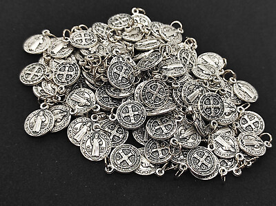 #ad Wholesale ST BENEDICT MEDALS 30 pcs silver color Holy medals catholic medal $16.99