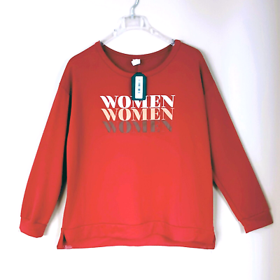 #ad Women#x27;s Rust Graphic Tee Shirt 1XL Long Sleeve. quot;Women Women Womenquot; $12.95