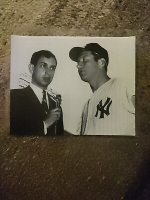 #ad Mickey Mantle And Marv Albert 8x10 Black White Photo $11.50