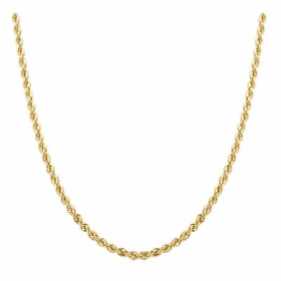 #ad 10K Solid Yellow Gold Necklace Gold Rope Chain 1.5MM 16quot; 18quot; 20quot; 22quot; 24quot; 30quot; 32quot; $99.99