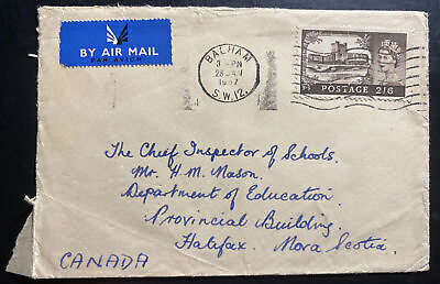 #ad 1957 Balham England Airmail COver To Inspector Of Schools Halifax Canada $24.00
