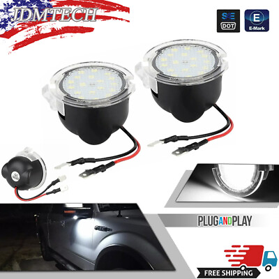 #ad LED 6000K Side Rear View Mirror Puddle Lights For Ford F150 Explorer Edge Fusion $9.99