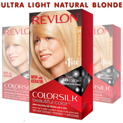 #ad Revlon Colorsilk Natural Permanent 3D Dye ULTRA LIGHT NATURAL BLONDE Hair #04 $22.95