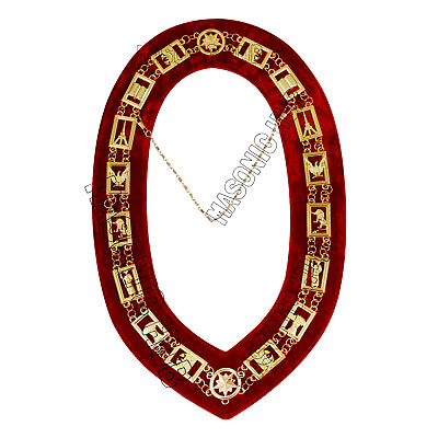 #ad Masonic Heroines of Jericho Women#x27;s Chain Collar HOJ COLLAR Red Backing GOLD $49.99