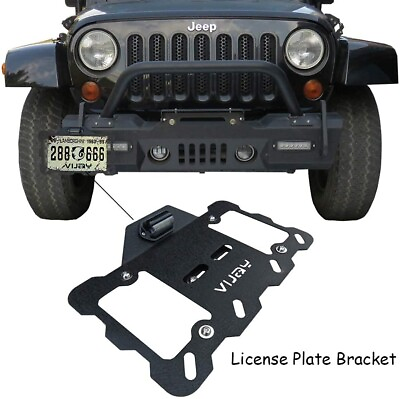 #ad Texture Front License Plate Mounting Bracket LED Light For07 18 Jeep Wrangler JK $29.00