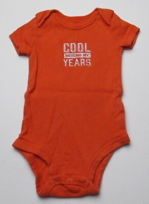 #ad Infant Baby Boys Newborn Carter#x27;s Cool Beyond My Years Orange Shirt $1.99
