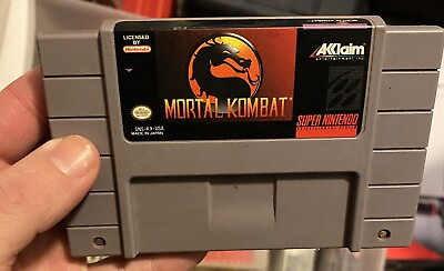 #ad Mortal Kombat Super Nintendo 1992 Authentic SNES Game Tested Works Ships Free $15.00