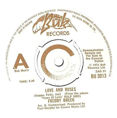 #ad Freddy Breck Love And Roses UK 7quot; Vinyl Record Single 1974 BU3013 Buk 45 EX GBP 7.99