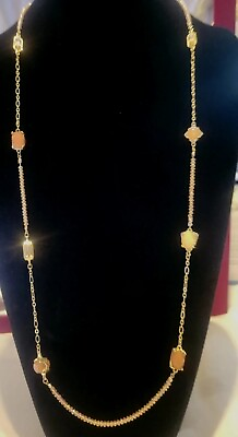 #ad Beautiful Light Pink Long Necklace Markedquot;Cquot; Charming Charlie Pro Cleaned#S744 $5.99