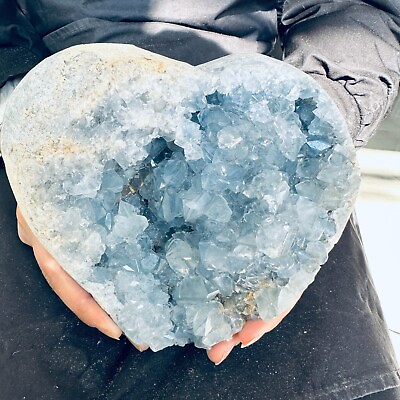 #ad 8.03LB Natural Beautiful Blue Celestite Crystal Geode Cave Mineral Specim 3650g $209.00