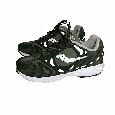 #ad New Saucony Grid Azura 2000 Unisex Green Silver Classic Jogger Size 8.5 Sneakers $95.96