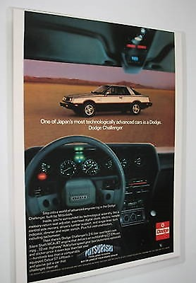 #ad 1980 Dodge Challenger Mitsubishi Ad Advertisement Laminated Sealed Full Color $9.99
