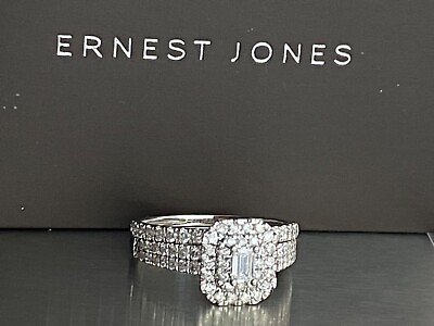 #ad 18 ct Gold Diamond Ring 1ct Engagement Wedding Emerald Cut 1 Carat 18K Size L GBP 995.00