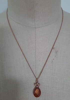 #ad VTG 1928 Brand 16quot; 18quot; Chain Necklace amp; Pendant Fashion Jewelry Rose Gold Tone $16.00