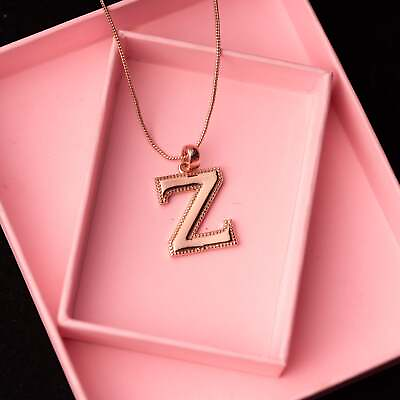 #ad Without stone Women Initial Letter quot;Zquot; Pendant 14k Rose Gold Plated $154.27