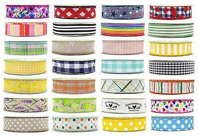 #ad Member#x27;s Mark Premium Wired Edge Ribbon 1.5quot; Wide x 50 Yards Assorted Patterns $10.00
