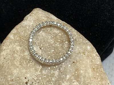 #ad 10K White Gold Diamond Infinity Pendant 2.49g Fine Jewelry Round Prong Charm $199.95