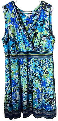 #ad Dressbarn Womens sleeveless multicolor dress 40quot; long size 20W $25.69