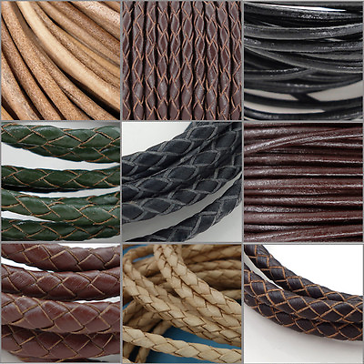#ad Genuine Round Leather Cord for DIY Jewelry Necklace Bracelet Making String $5.20