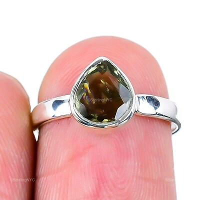 #ad Natural Tourmaline Gemstone Statement Green Ring Size 6 925 Sterling Silver $7.99